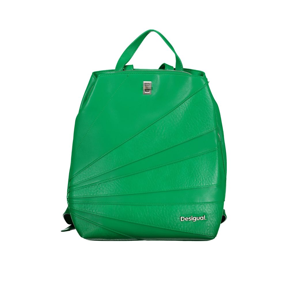 Desigual Chic Green Backpack with Contrast Details