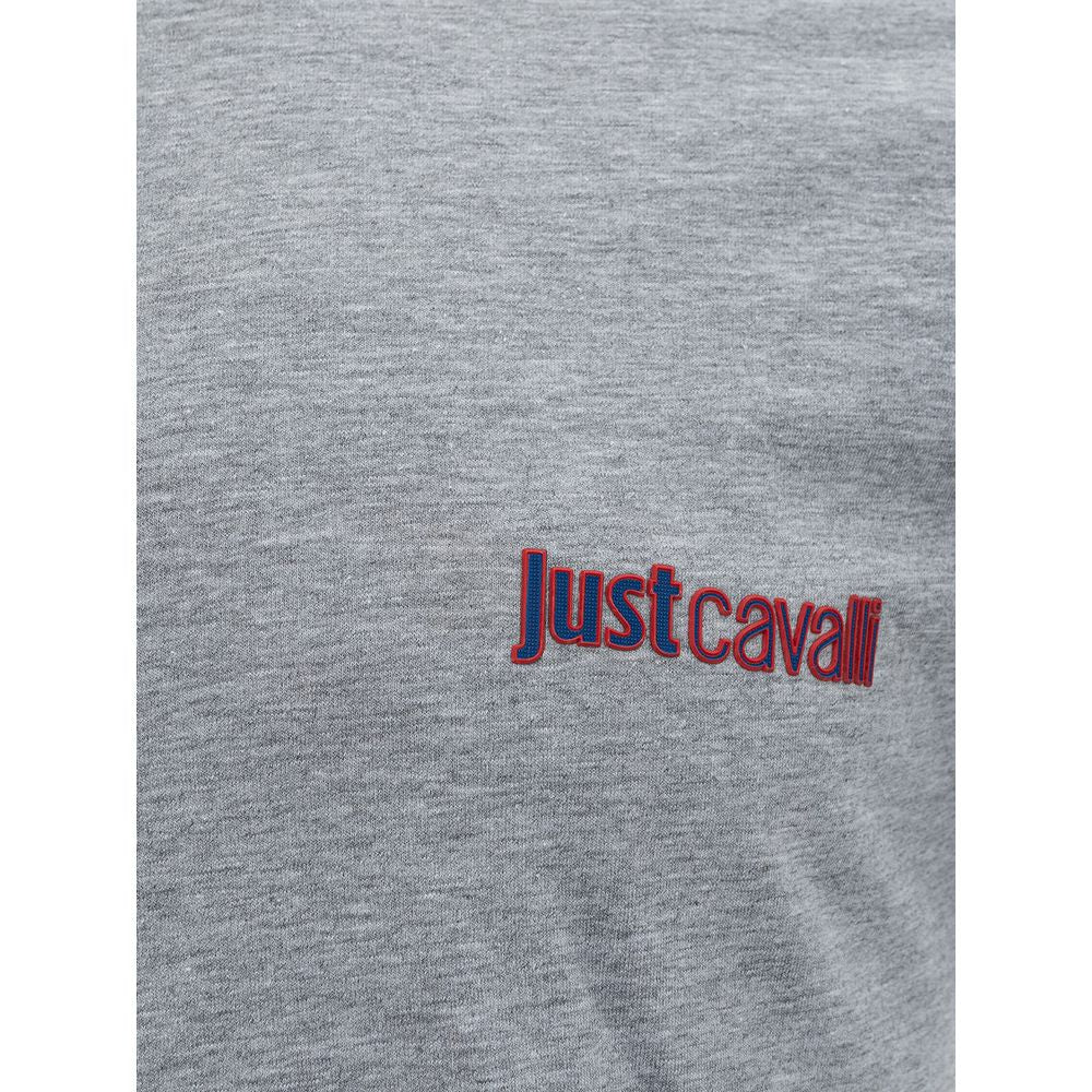 Just Cavalli Gray Cotton T-Shirt