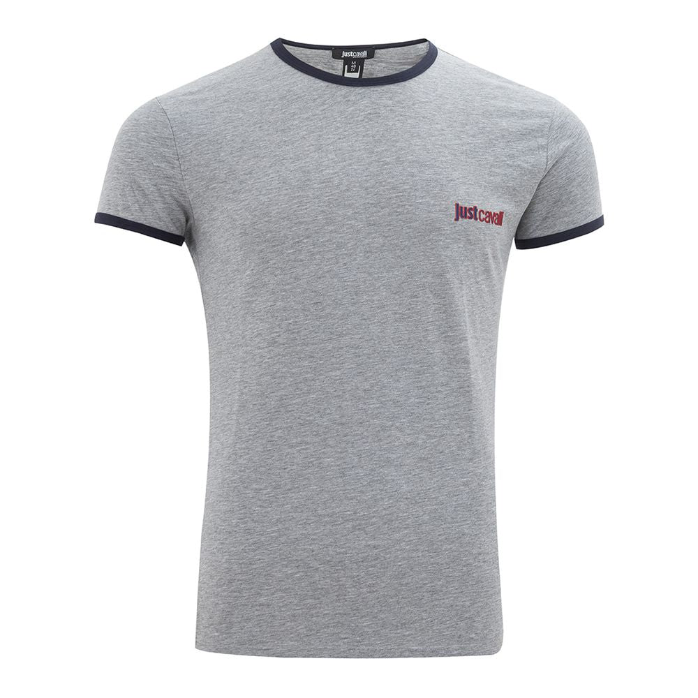 Just Cavalli Gray Cotton T-Shirt