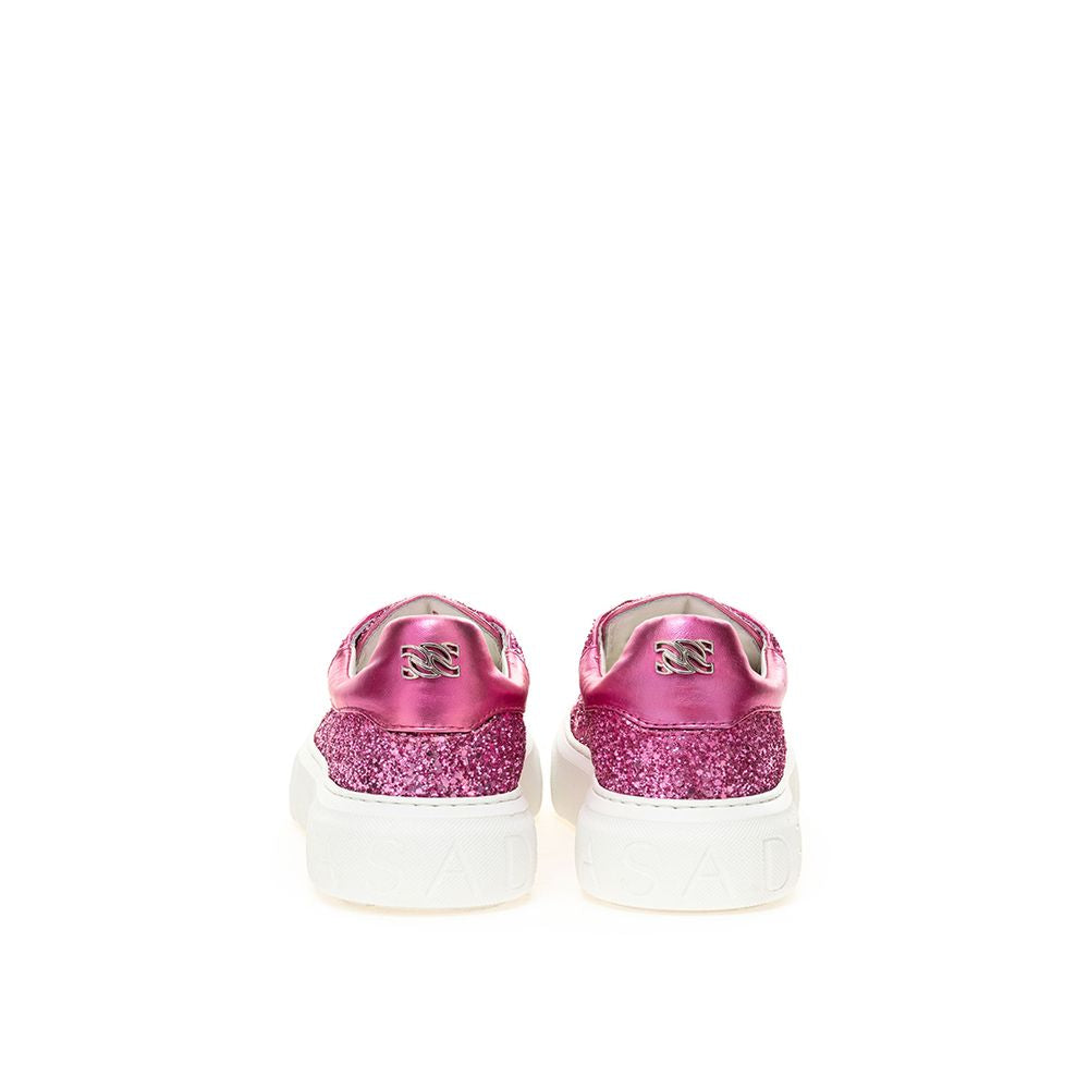 Casadei Fuchsia Leather Sneaker