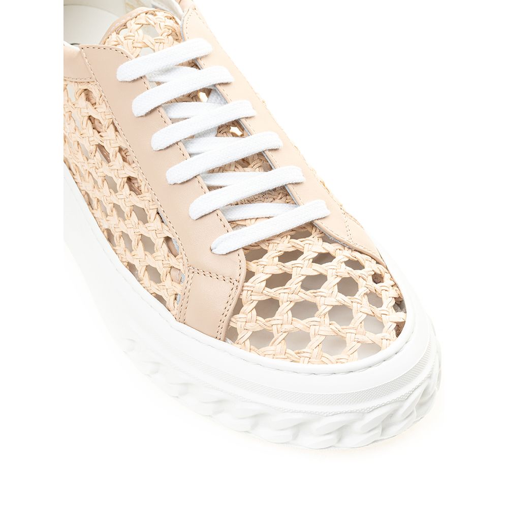 Casadei Beige Leather Sneaker
