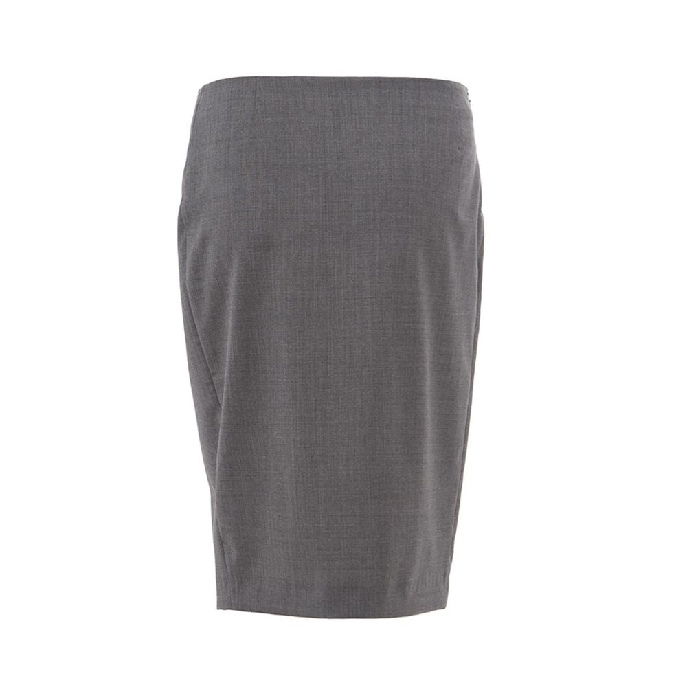Lardini Gray Wool Skirt