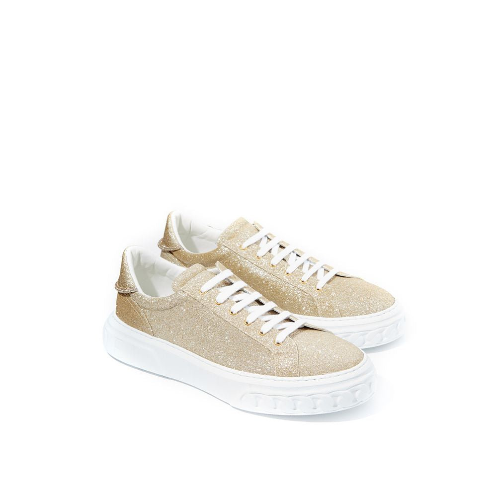 Casadei Gold Leather Sneaker