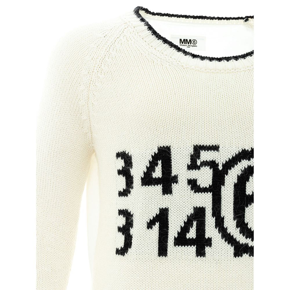 MM6 Maison Margiela White Cotton Sweater