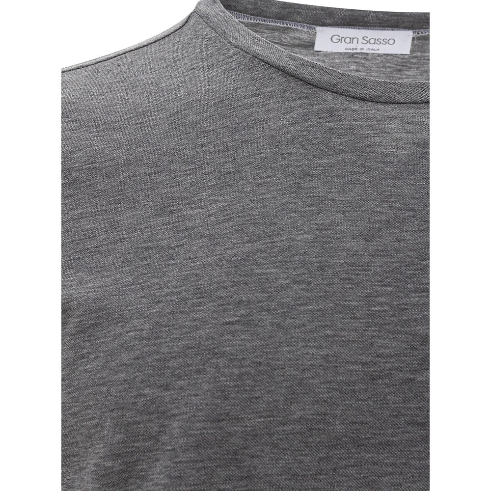 Gran Sasso Gray Cotton T-Shirt