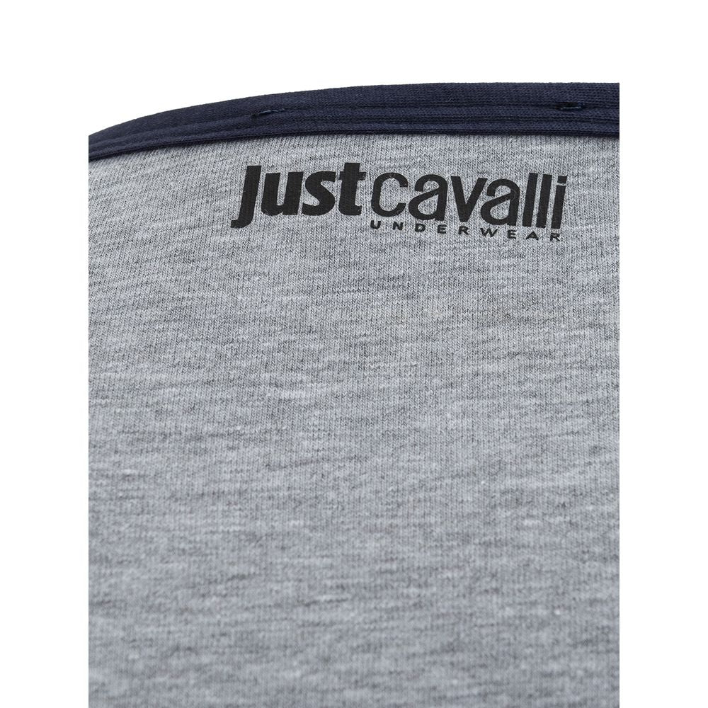 Just Cavalli Gray Cotton T-Shirt