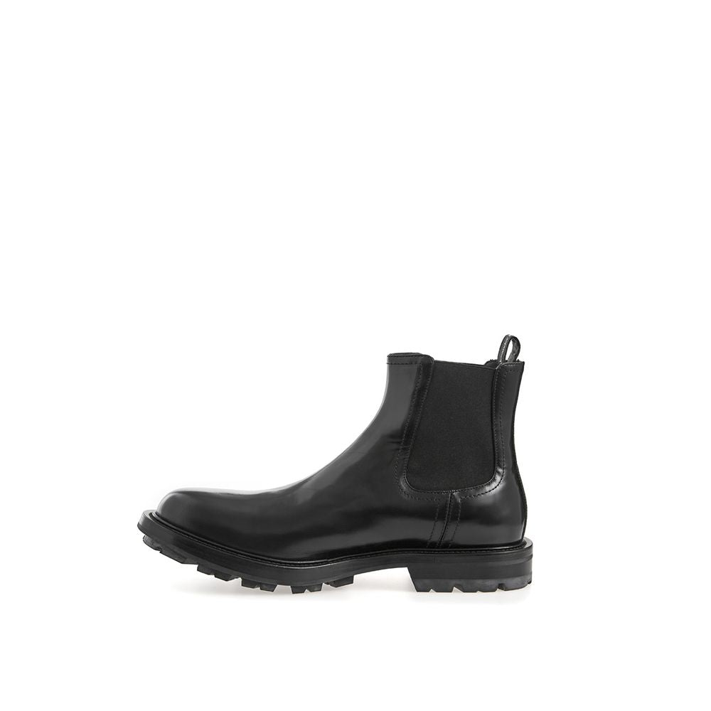 Alexander McQueen Black Leather Boot