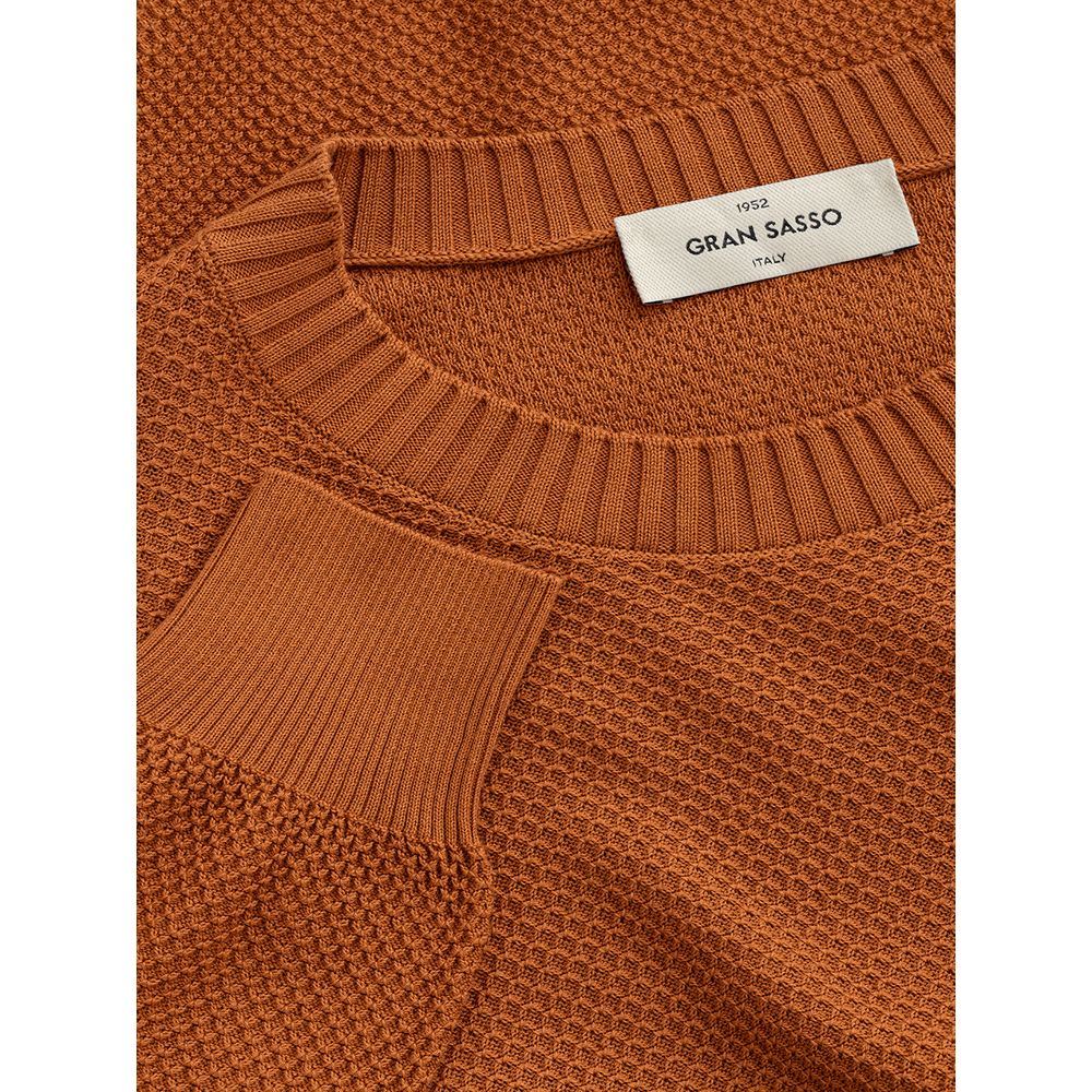 Gran Sasso Brown Cotton Sweater
