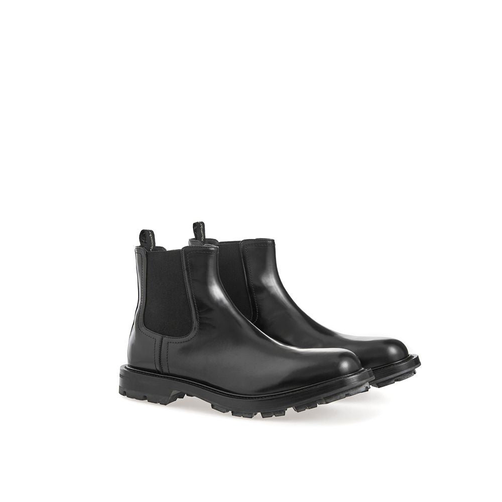 Alexander McQueen Black Leather Boot