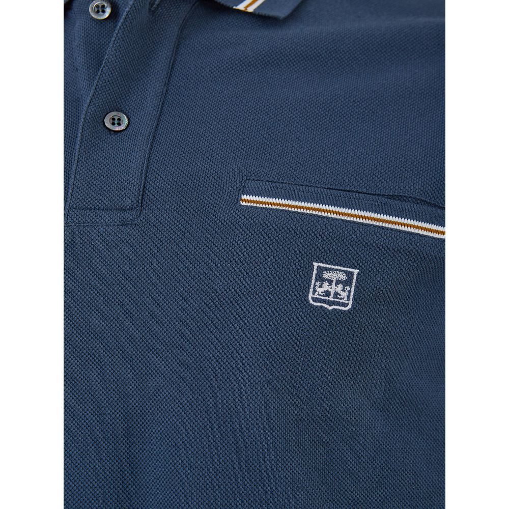 Corneliani Blue Cotton Polo Shirt