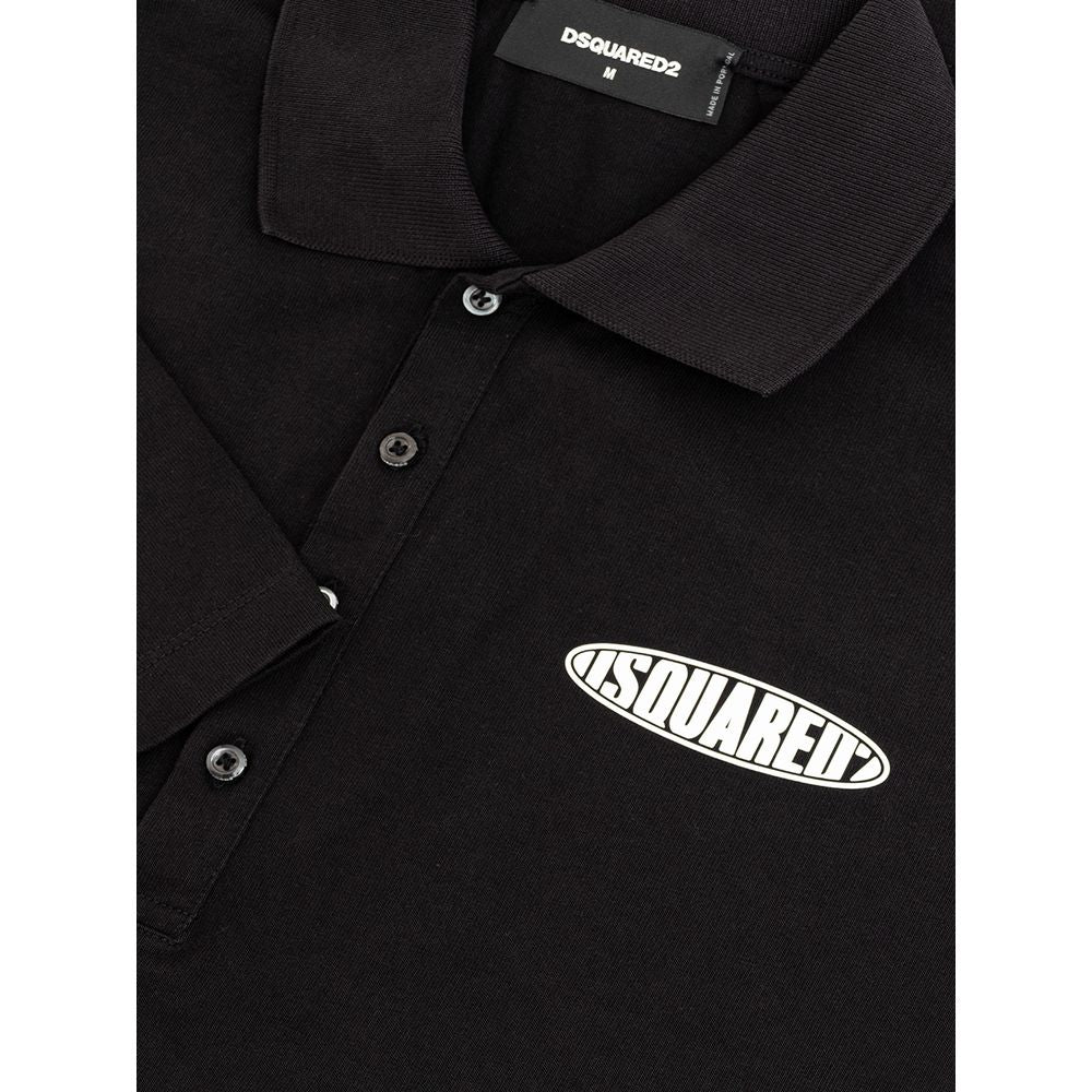 Dsquared² Black Cotton Polo Shirt