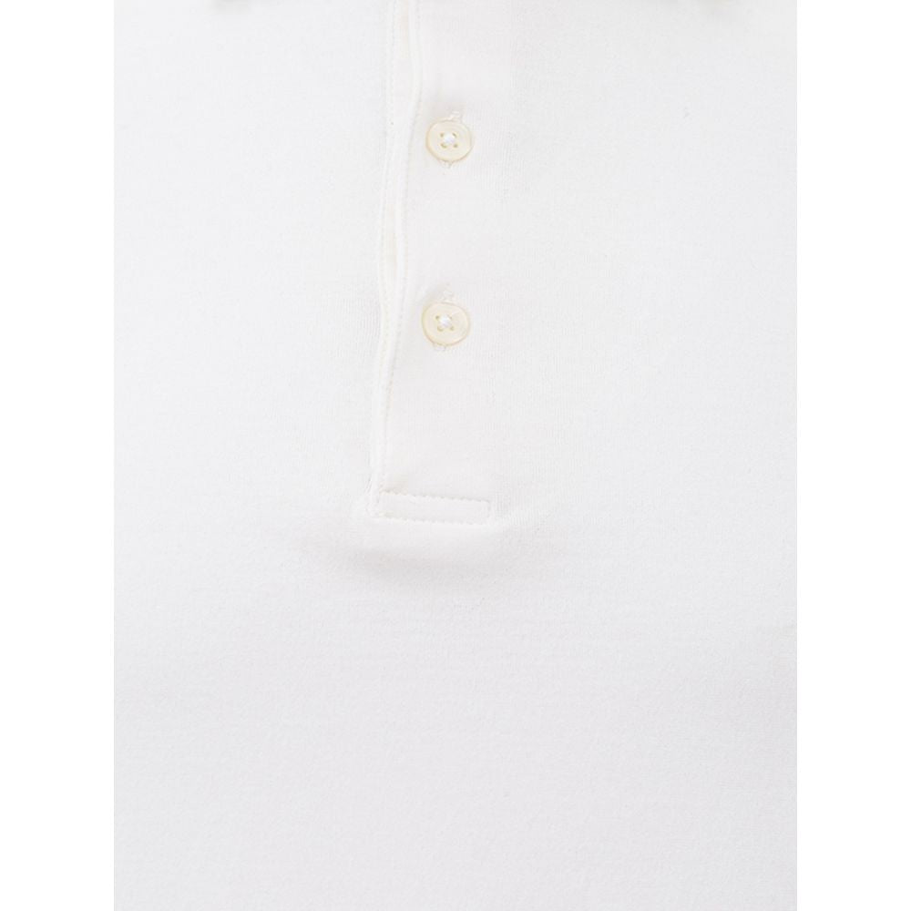 Lardini White Cotton Polo Shirt