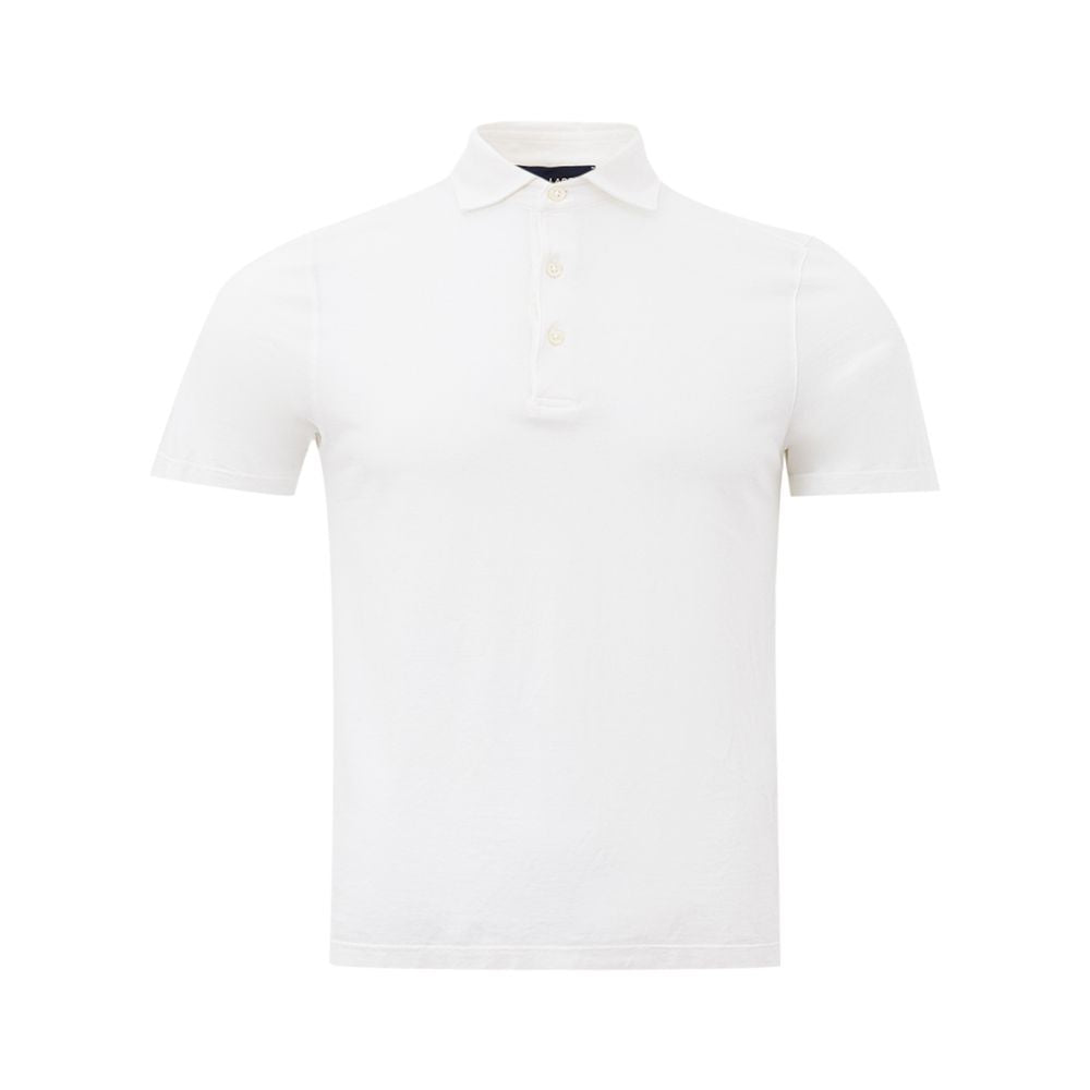 Lardini White Cotton Polo Shirt