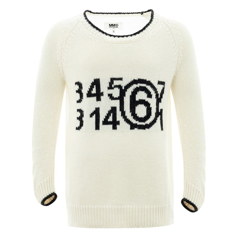 MM6 Maison Margiela White Cotton Sweater