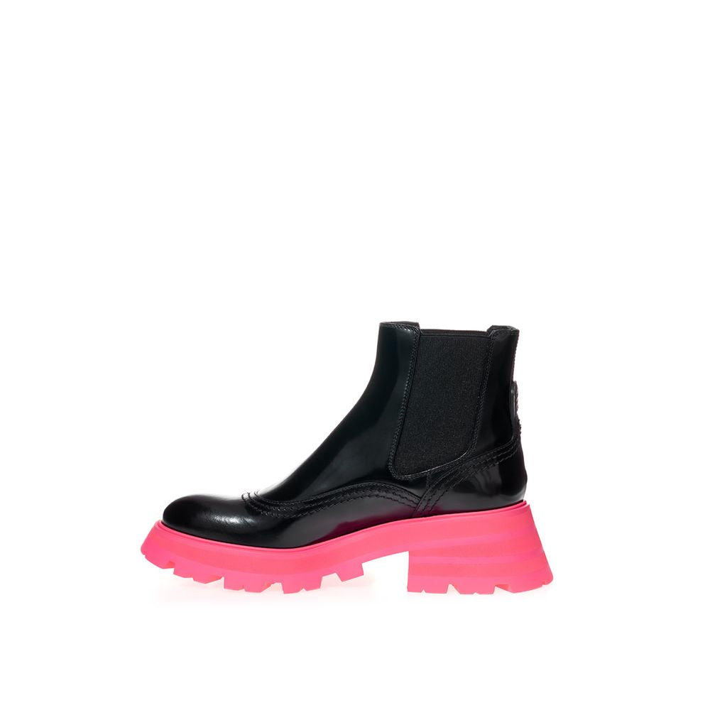 Alexander McQueen Black Leather Boot