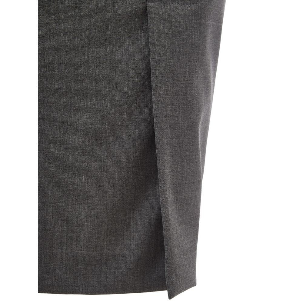Lardini Gray Wool Skirt