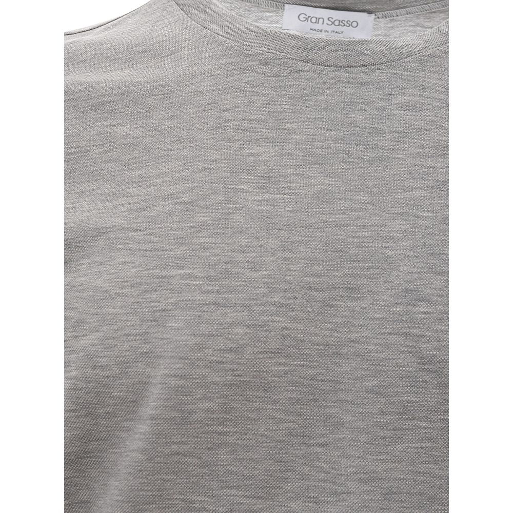 Gran Sasso Gray Cotton T-Shirt
