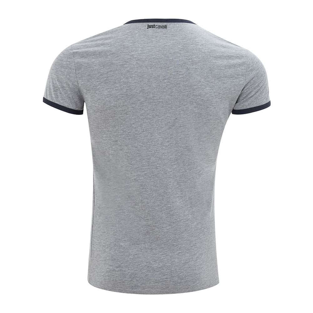 Just Cavalli Gray Cotton T-Shirt