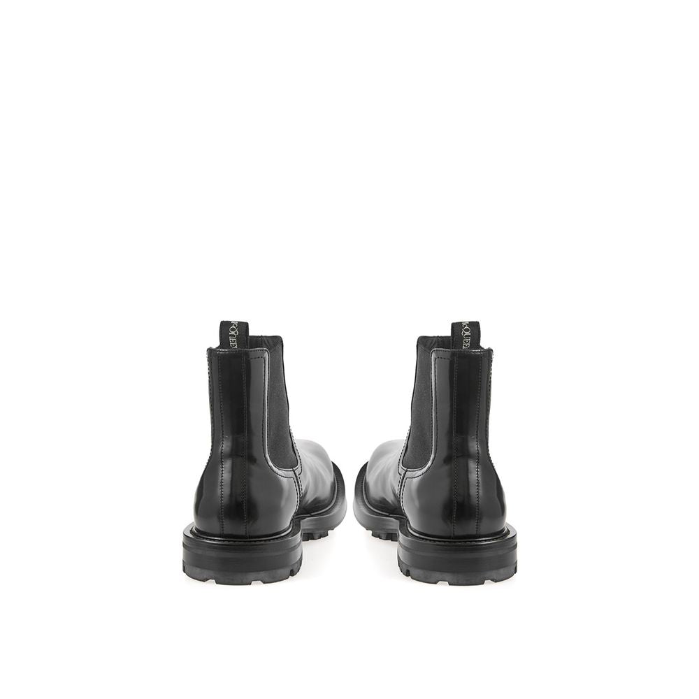Alexander McQueen Black Leather Boot