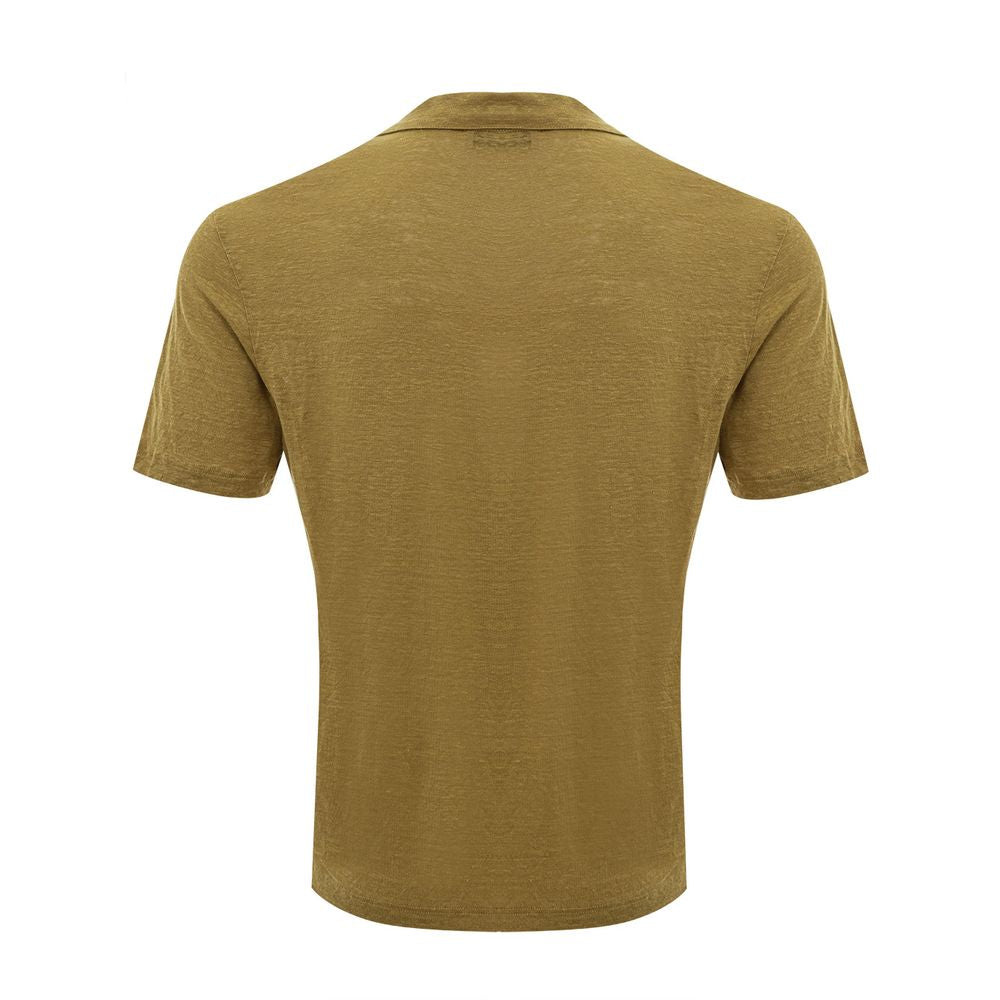 Gran Sasso Green Linen Polo Shirt