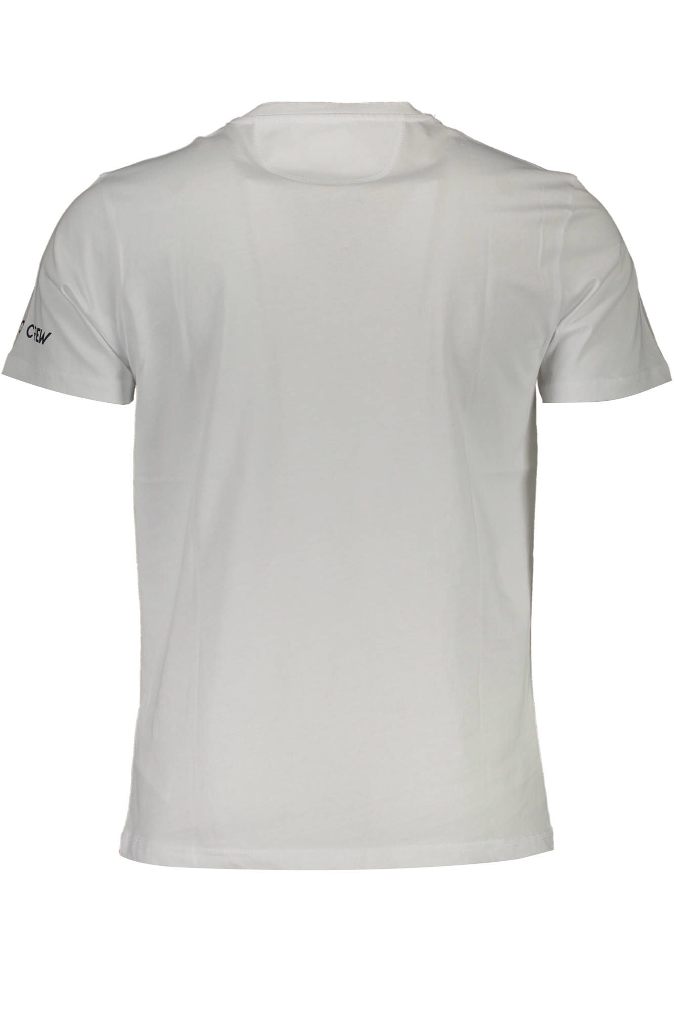 La Martina Crisp White Cotton Crew Neck Tee with Logo Print