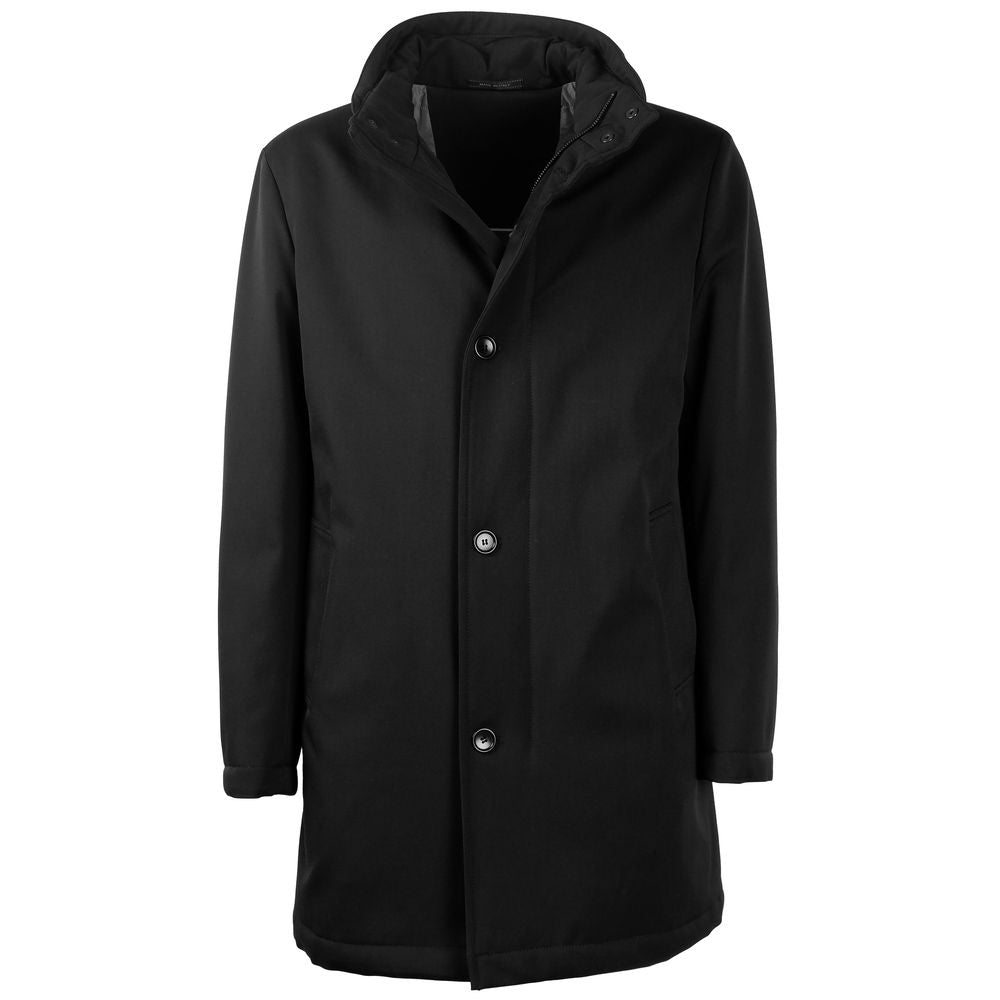 Made in Italy Black Wool Vergine Jacket