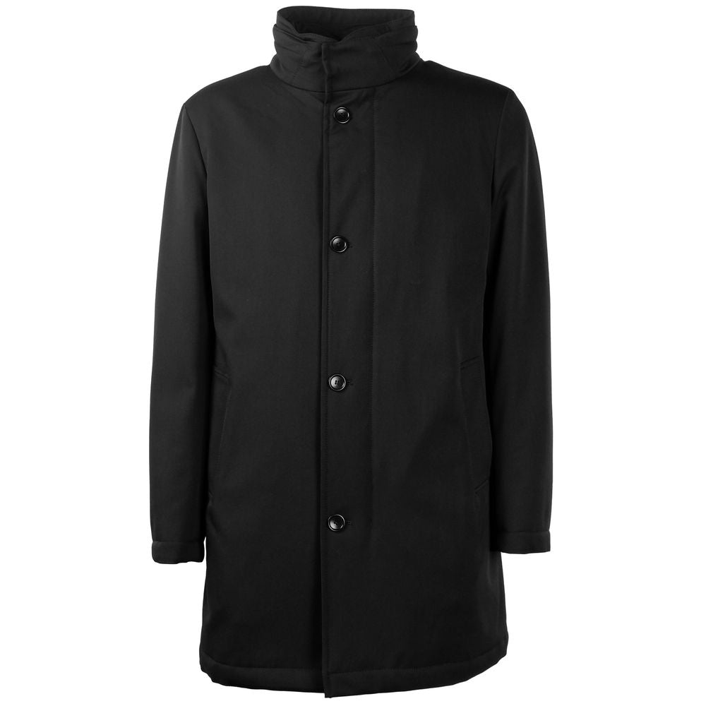 Made in Italy Black Wool Vergine Jacket