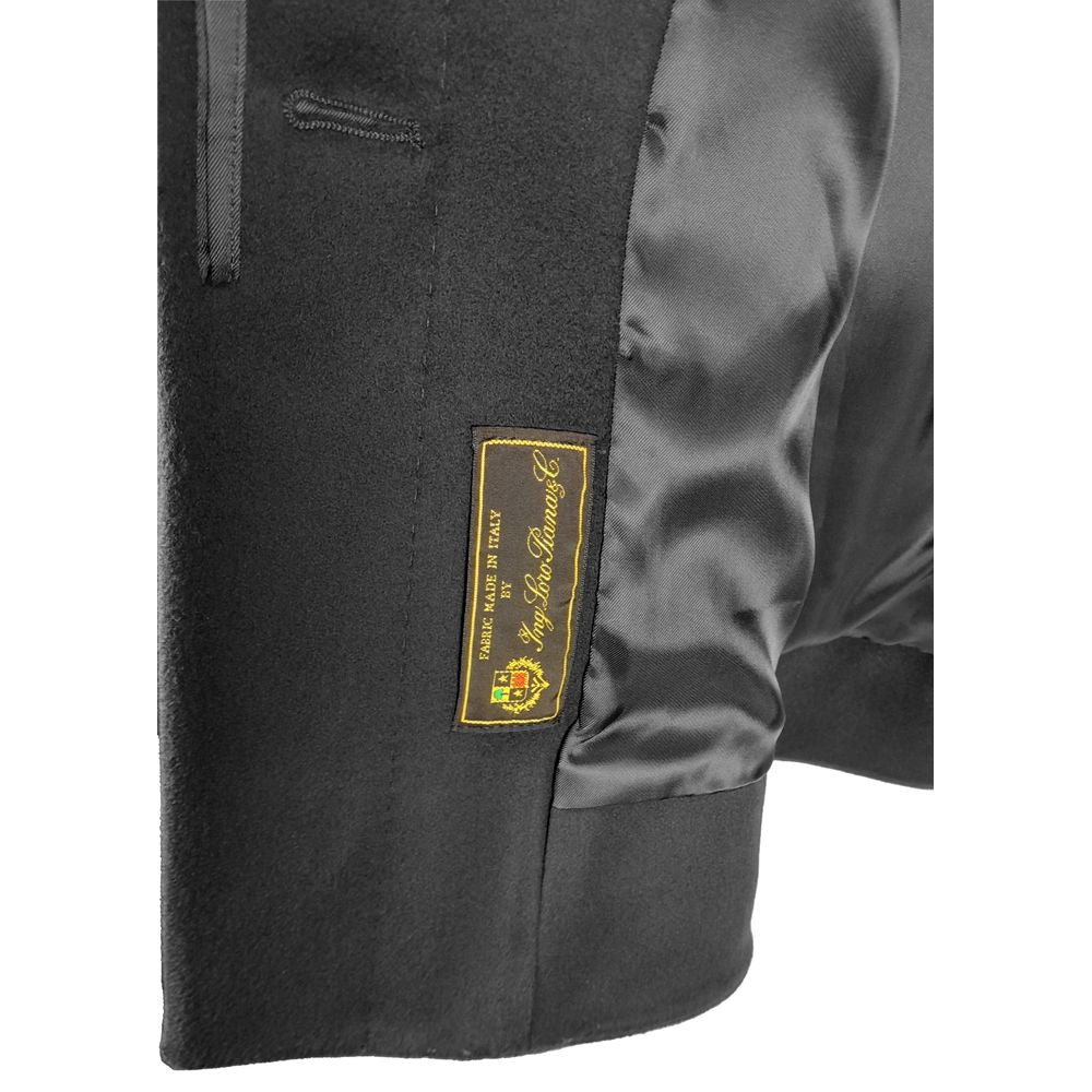 Made in Italy Black Wool Vergine Jackets & Coat