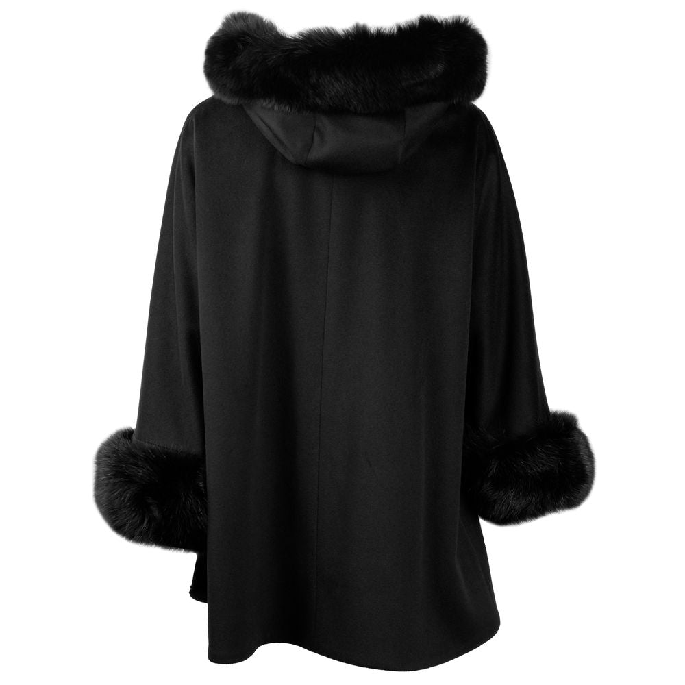 Made in Italy Black Wool Vergine Jackets & Coat