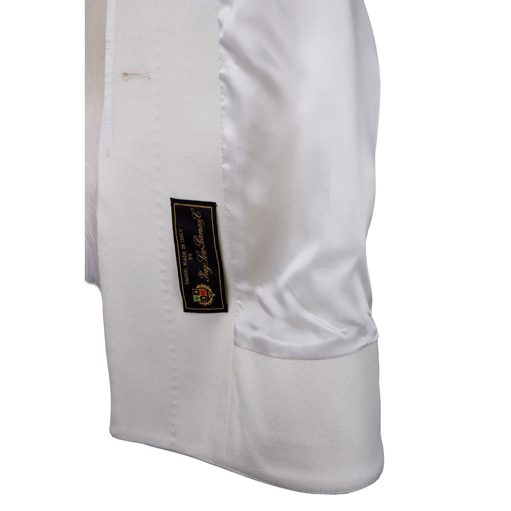 Made in Italy White Wool Vergine Jackets & Coat
