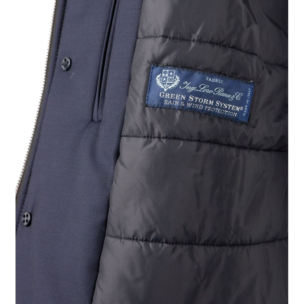 Made in Italy Blue Wool Vergine Jacket