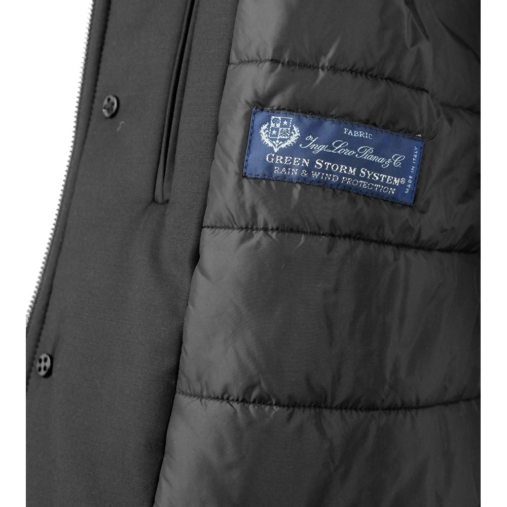 Made in Italy Black Wool Vergine Jacket