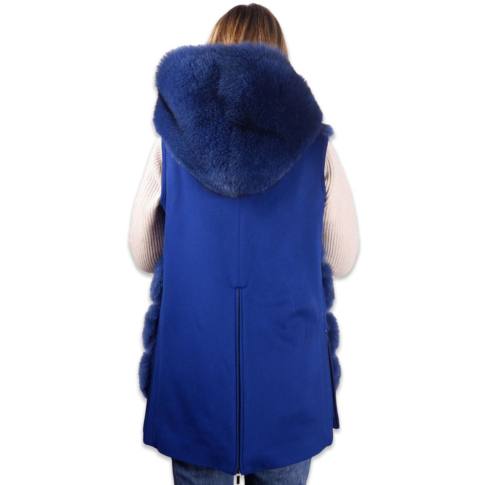 Made in Italy Blue Wool Vergine Jackets & Coat