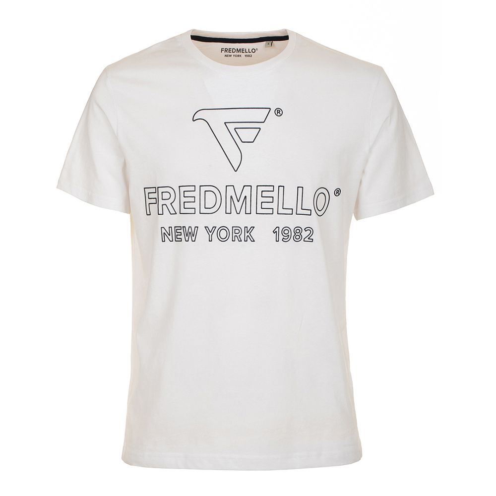 Fred Mello White Cotton T-Shirt