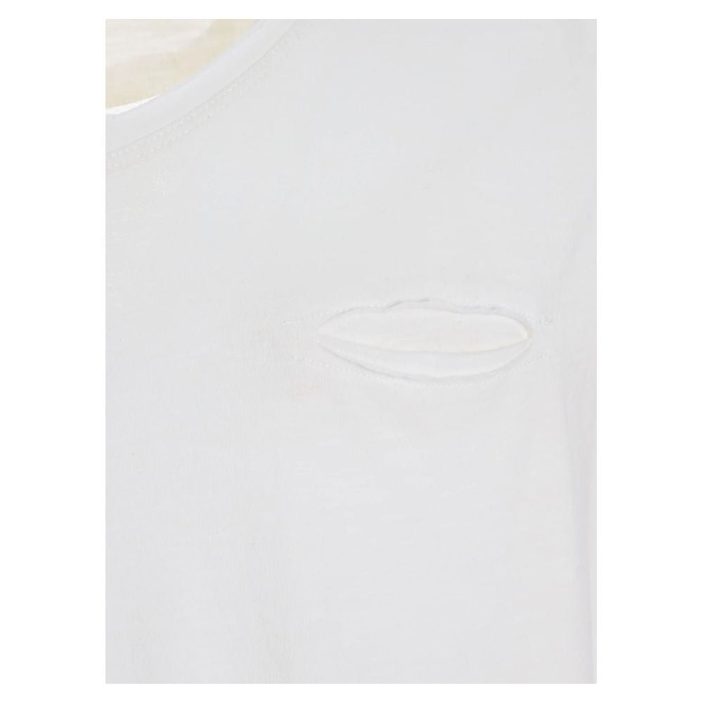 Yes Zee White Cotton T-Shirt