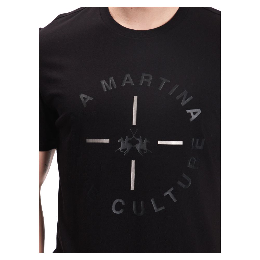 La Martina Black Cotton T-Shirt