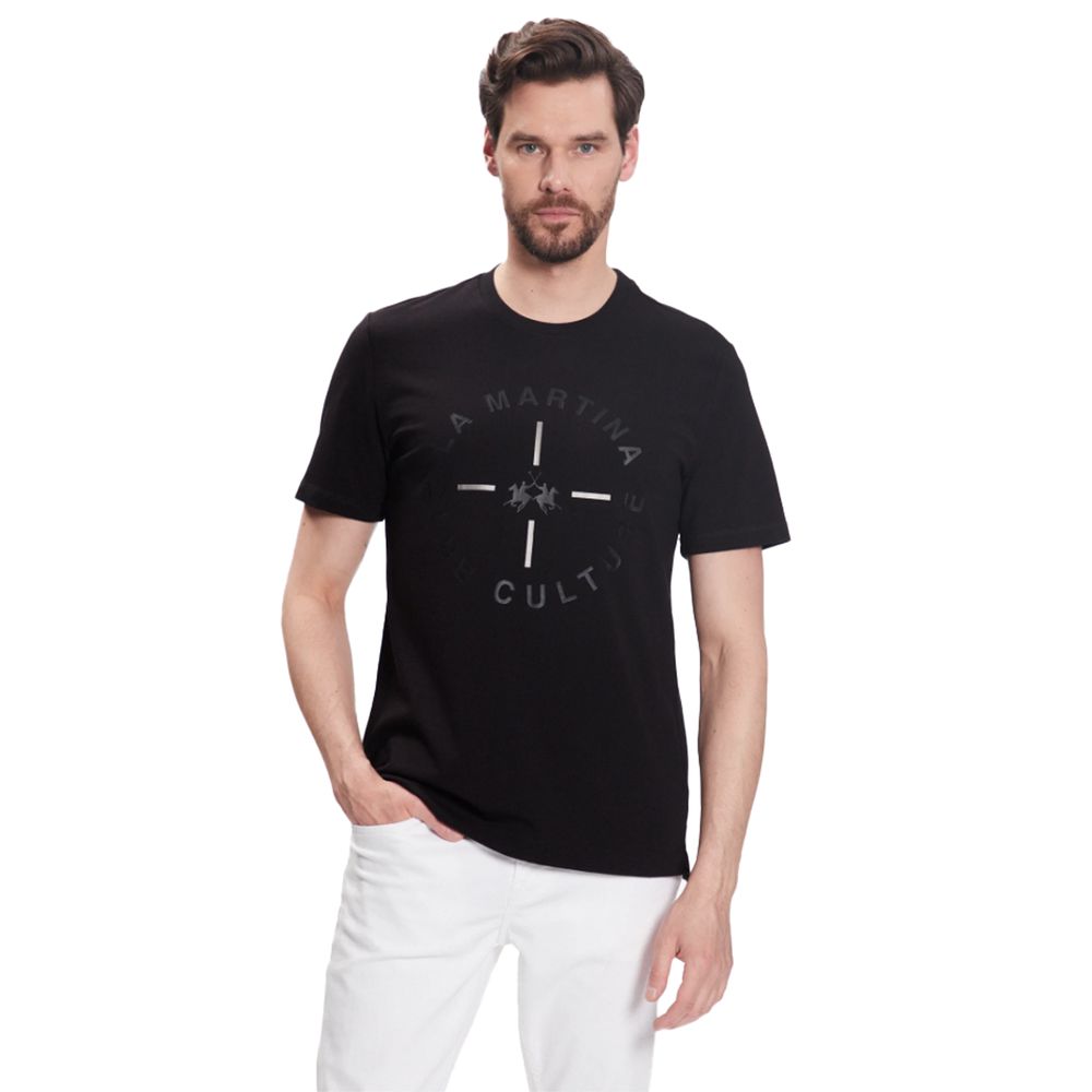 La Martina Black Cotton T-Shirt