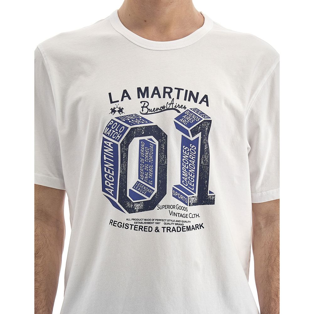 La Martina White Cotton T-Shirt