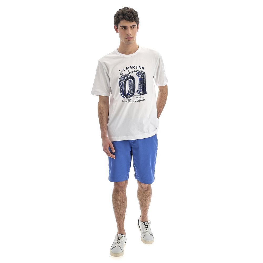 La Martina White Cotton T-Shirt