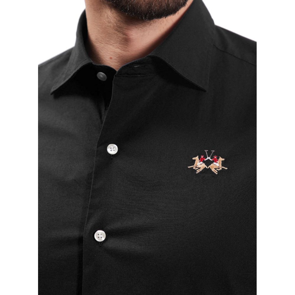 La Martina Black Cotton Shirt