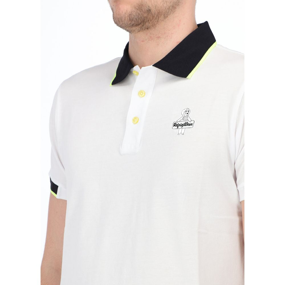 Refrigiwear White Cotton Polo Shirt