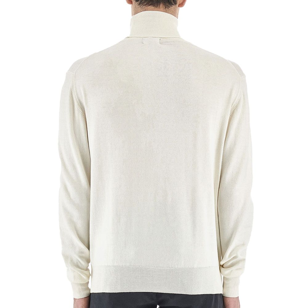 La Martina White Cotton Sweater