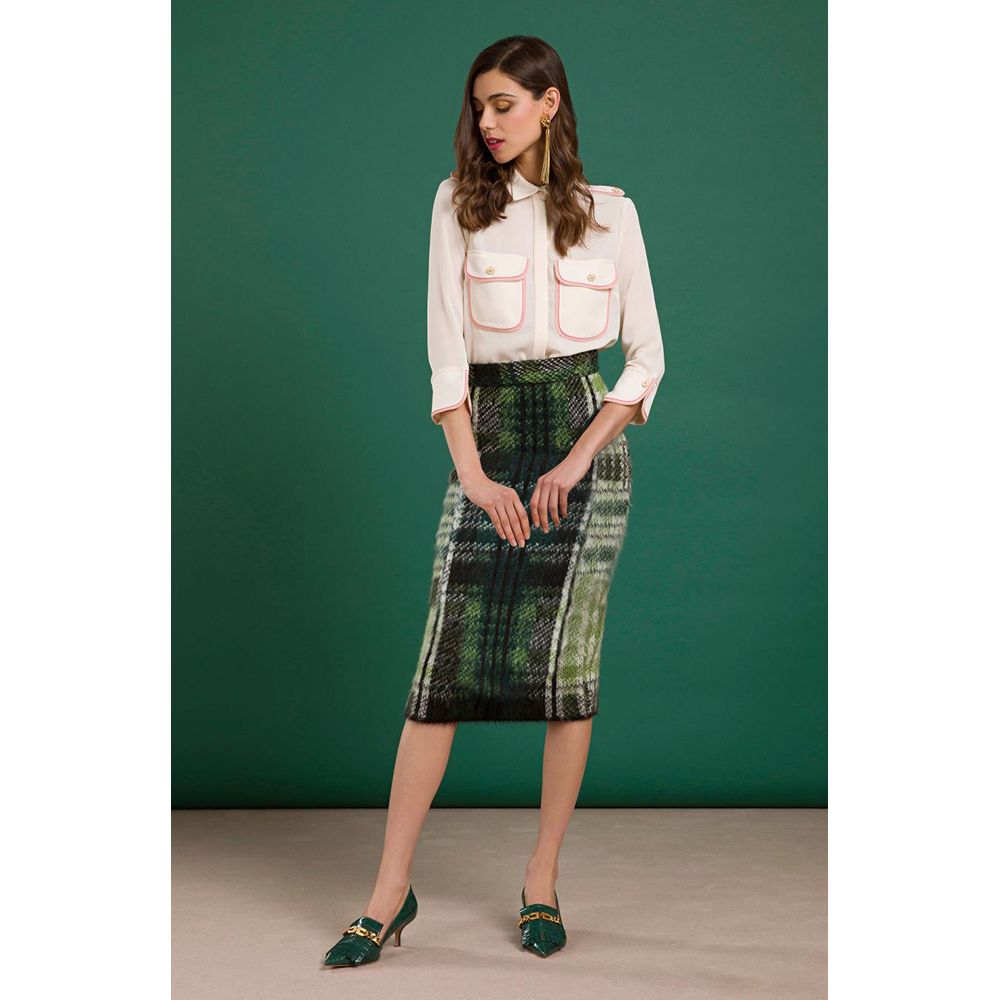Elisabetta Franchi Green Acrylic Skirt