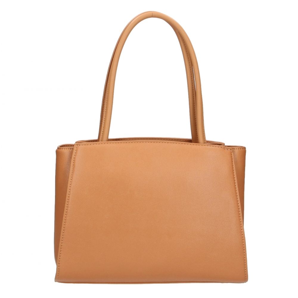 Beige Polyurethane Shoulder Bag