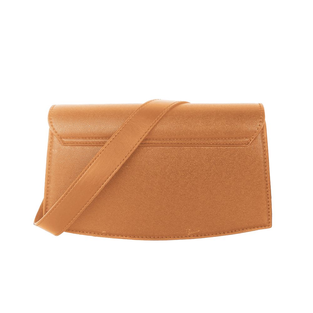 Beige Polyurethane Crossbody Bag