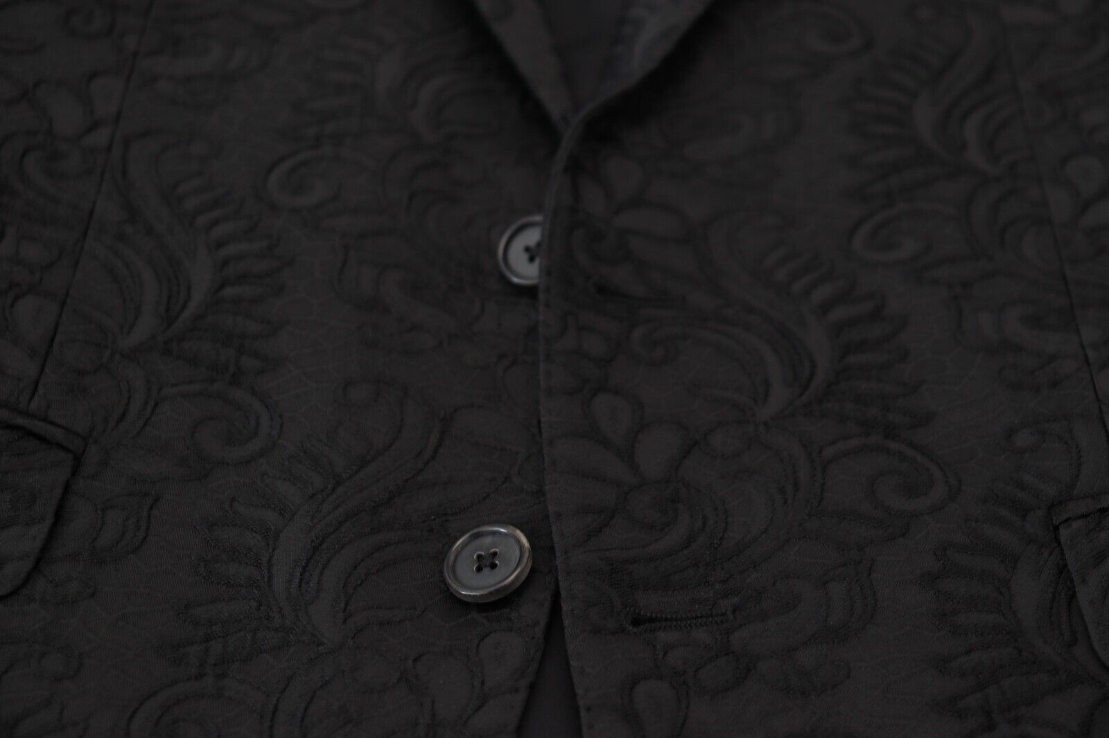 Black Floral Jacquard Single Breasted MARTINI Blazer