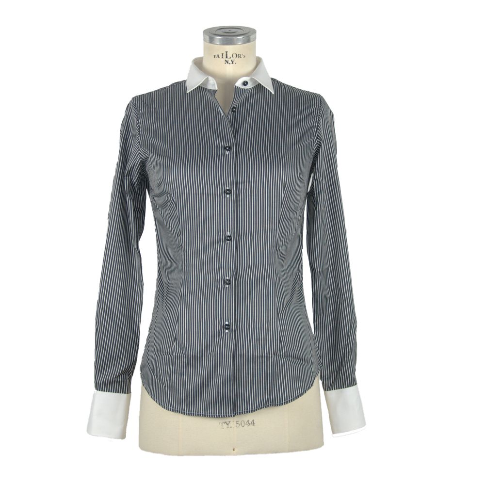 Made in Italy Black Cotton Shirt