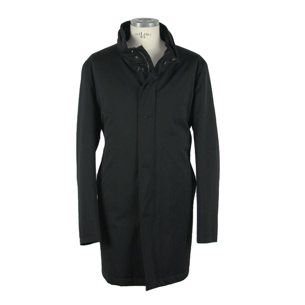 Made in Italy Black Wool Vergine Jacket