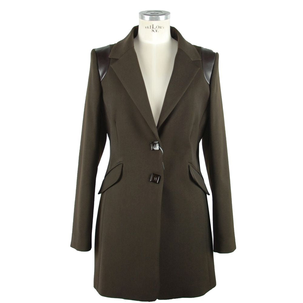 Brown Polyester Jackets & Coat