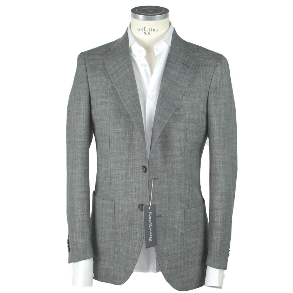 Gray Virgin Wool Blazer